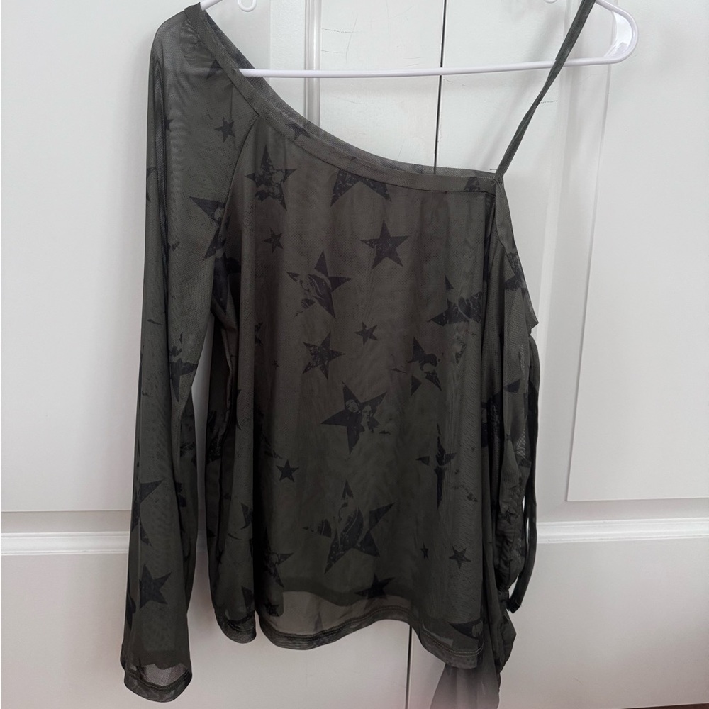 Sheer Star Print Women's Top
